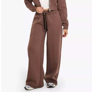 Pantalon en molleton de coton pour femme, couleur unie, taille longue, cordon de serrage, écologique, séchage rapide, respirant, personnalisable - Product Image 5