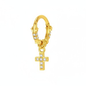 <span class=keywords><strong>Piercing</strong></span> per Naso/Elicoidale HGC 316L Color Oro con Chiusura a Cerniera, Anelli per Naso a Croce con Zircone Cubico Trasparente, Gioielli di Tendenza alla Moda - Product Image 4