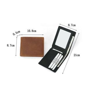Custom Brown Full Grain Genuine Leather Short <b>Wallet</b> Men Pure Leather Bifold Cardholder Purse <b>Cash</b> <b>Wallet</b> for Man Breathable - Product Image 6