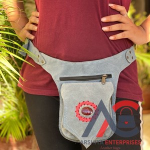 New Classic Handmade Real Genuine Leather Waist Bag with Adjustable <b>Belt</b> Unique Western <b>Festival</b> Fanny Pack Hip Waist Thigh Bags - Product Image 1