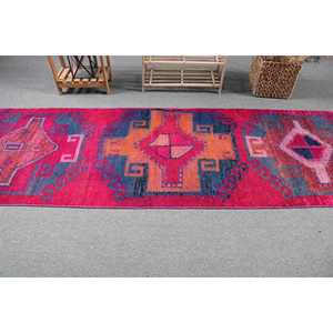 Tapis turc 2,9 x 9,3 pieds, tapis Herki vintage, tapis persan en laine rouge - Product Image 3