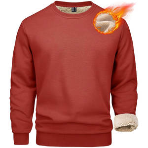 Sudadera de cuello redondo de gran tamaño personalizada con forro de Sherpa Tela de peso pesado de ajuste relajado personalizada para la moda de invierno - Product Image 3