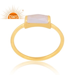 Latest Selling 925 Sterling <b>Silver</b> 18K Gold <b>Plated</b> Rainbow Moon Stone Gemstone Ring Demi Fine Jewelry For Women Gift For Her - Product Image 1