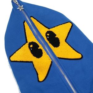 Sudadera Unisex Vintage Y2K Estilo Urbano, Diseño Casual con Cremallera y Parches Bordados, 100% Algodón, Estilo Hip Hop Térmico - Product Image 3