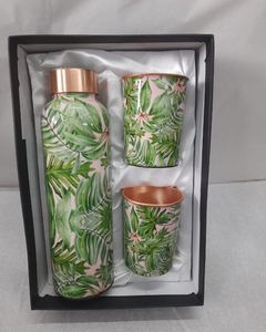 Bouteille d'eau en cuivre moderne de qualité supérieure 1L avec bouchon sport pour verres - Product Image 6