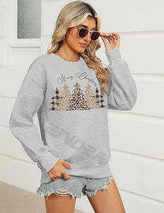 OEM personalizado Streetwear Fleece Pullover Algodón de gran tamaño de las mujeres Sudadera con capucha impresa de punto para mujer Hoddys - Product Image 5