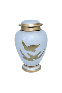 โกศโลหะทองเหลืองทำจากอะลูมิเนียมโบราณโกศใส่เถ้ากระดูกวัสดุงานหัตถกรรมอินเดีย - Product Image 6