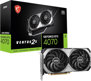 适用于MSI GeForce RTX 4070 12GB二手显卡，适用于电脑和笔记本电脑256位内存接口风扇冷却器，适用于桌面应用 - Product Image 1