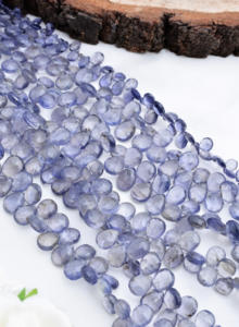 สร้อยคอพลอยไอโอไลต์ทรงหยดน้ำเจียระไน 8 นิ้ว พลอยธรรมชาติ สำหรับทำเครื่องประดับชั้นดี - Product Image 6