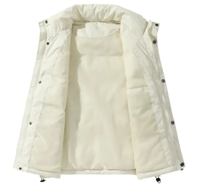 Chaleco acolchado sin mangas térmico acogedor para mujer, chaleco de lona ligero con relleno de algodón suave, chaleco acolchado de moda - Product Image 3