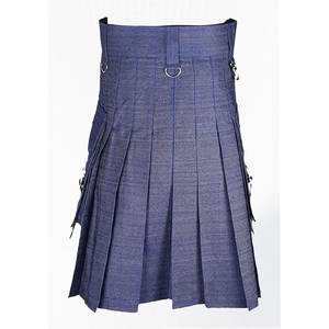 Vente en gros d'usine, kilt moderne en denim bleu utilitaire écossais de qualité supérieure, 2026 - Product Image 2