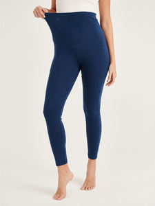 Leggings de maternité taille haute bleu skinny extensible coton laine spandex taille élastique salopette pour nouvel arrivage - Product Image 5