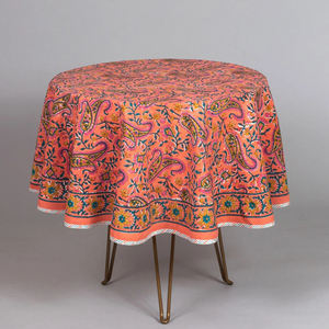 Mantel redondo de 120 poliéster y algodón a cuadros sin costuras de 100% pulgadas - Product Image 4