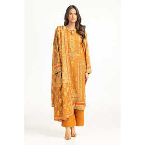 Traje de Verano de 3 Piezas para Mujer, Color Marrón Dorado, Adornado a Mano - Product Image 1