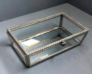 Boîte à bijoux en laiton avec finition en verre, fer et argent, décoration d'intérieur, rangement pour collier, bague, pour conserver des souvenirs inoubliables, boîte unique - Product Image 4