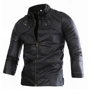Chaqueta de cuero con cuello levantado para hombre de alta calidad Chaqueta de cuero informal de moda de invierno - Product Image 6