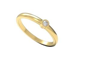 Anillo de Compromiso Solitario de Plata de Ley 925 con Moissanita de 2.00 MM, Chapado en Oro de 18K, Anillo de Boda de Lujo Certificado para Mujer - Product Image 3