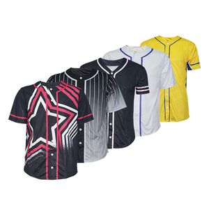 เสื้อเบสบอลและซอฟต์บอลสำหรับผู้ชายเสื้อกีฬาเบสบอลคอวีผ้าโพลีเอสเตอร์100% แบบระบายอากาศได้สำหรับผู้ชาย - Product Image 1