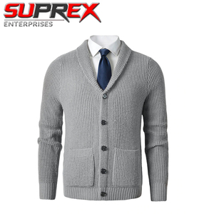 Mens Premium V-neck Heavy Cable Knit Single Breasted Wool/Viscose Button-Up Winter <b>Cardigan</b> <b>Sweater</b> Jacket Front Pocket Warm - Product Image 3