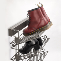 Emuca España - Zapatero Lateral Extraíble de Acero y Titanio con Acabado Cuarzo para Armarios y Vestidores, Modelo 6938552