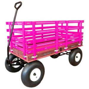 Chariot de jardin POLY Speedway Express 24″ x 48″ (rose) avec freins 1200 # - Product Image 1
