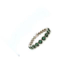 Adjustable <b>Women's</b> Emerald Colour Lab Gemstone Tennis <b>Bracelets</b> 925 <b>Sterling</b> <b>Silver</b> <b>Women</b> Jewelry Emerald Tennis <b>Bracelet</b> - Product Image 2