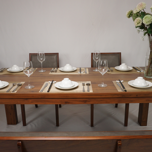 Juego de comedor de grano natural, estética minimalista, rico en marrón, acabado resistente a los arañazos, resistente y resistente | SWT505P6 - Product Image 5