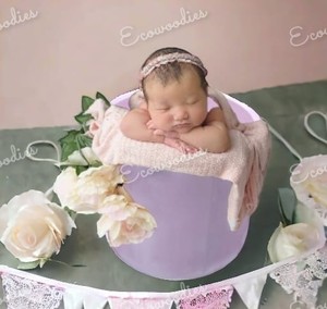 Nouveau-né seau accessoires Vintage bébé bois panier Photo toile de fond pour intérieur et extérieur lit moderne pour chambre photographie - Product Image 3