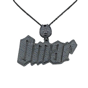 Joyería Hip Hop Personalizada, Colgante con Nombre de Diamantes, Colgante con Letras con Diamantes, Colgante de Moissanita Certificado por un Probador de Diamantes - Product Image 2