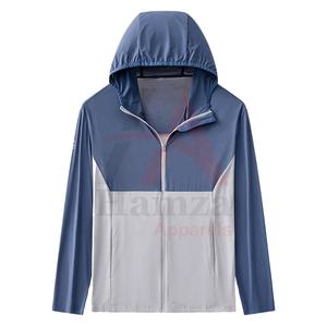 Nuevo diseño de talla grande chaqueta cortavientos de lona transpirable cuello alto logotipo frontal para hombres OEM ropa personalizada Hamza Apparels - Product Image 1