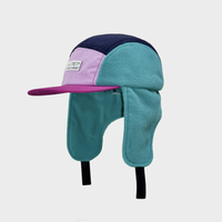 Chapeau d'hiver de luxe personnalisé avec logo, pour hommes, vente en gros, chapeaux à 5 panneaux, casquettes, chapeau en feutre avec oreilles