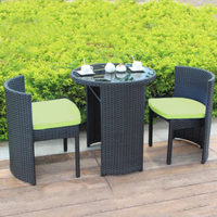Ensemble de table et chaises de jardin en rotin moderne, 3 pièces, tissu imperméable résistant aux UV, hauteur réglable, meubles de salon