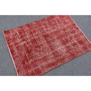 Vintage <b>Red</b> Turkish <b>Wool</b> Rug Large 9x12 Rectangle Area Patchwork Design 10mm Thickness Latex Modern 29 X 39 ft for Hallway Room - Product Image 2