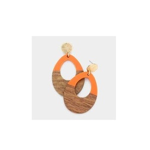Bijoux de mode luxueux, boucles d'oreilles en bois et résine, finition de qualité supérieure, écologiques, prix bas, design classique - Product Image 6