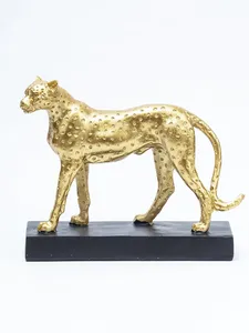 Cheetah รูปปั้นประติมากรรมไอดอลสัตว์หุ่นตกแต่งบ้านสัตว์รูปปั้นเสือดาวทอง - Product Image 6