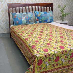 Indian Manufacturer Organic Cotton Voile Twin Size Dohar Blanket <b>Bedding</b> Set Hand Block Printed Soft <b>Quilted</b> Sale - Product Image 6