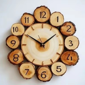 HORLOGE MURALE EN BOIS PERSONNALISÉE EN EXPANSION POUR UNE DÉCORATION À LA MAISON ÉLÉGANTE Corps EN Bambou MODERNE avec Rosh naturel pour les occasions de mariage - Product Image 1