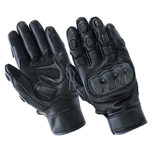 Guantes completos de cuero negro para motocicleta de alta calidad, guantes de carreras, protección de nudillos de carbono, ropa de carreras para motocicleta - Product Image 1