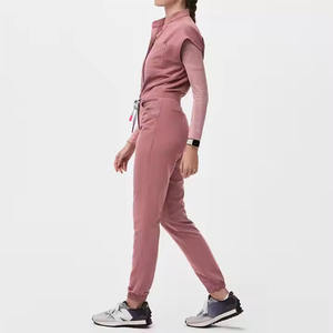 Tenues d'infirmière en tricot écologiques personnalisées, ensembles de vêtements de travail tendance, veste élégante, pantalon de jogging médical, uniforme d'hôpital pour femme, haut - Product Image 2
