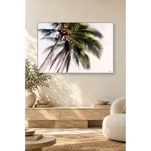 Impresión en lienzo de palmeras de coco Fida vista desde abajo - Product Image 1