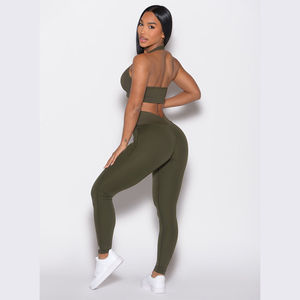 Leggings de Cintura Alta con Efecto Levanta Glúteos, Logotipo Personalizado, Cintura Elástica, Espalda en Forma de V, Antibacterianos, Spandex/Poliéster para Mujer, Gimnasio - Product Image 3