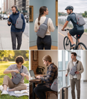 Sac à bandoulière Oxford imperméable personnalisé, léger, multi-poches, pour voyage, sport, messager, sac à dos de poitrine, vente en gros