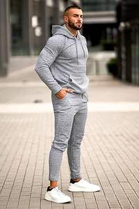 ชุดเสื้อฮู้ดดี้และกางเกงขายาวผ้าฟลีซแบบ unisex พร้อมเชือกผูก ระบายอากาศได้ดี ผลิตจากผ้าสแปนเด็กซ์/โพลีเอสเตอร์ เหมาะสำหรับฤดูหนาว - Product Image 5