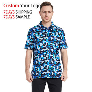 Polo de sport en polyester et élasthanne de haute qualité, impression par sublimation tricotée sur mesure pour polos de golf pour hommes, coupe douce et respirante - Product Image 1