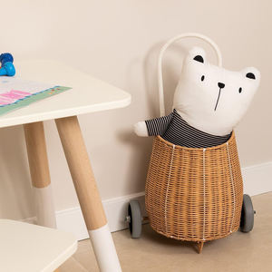 <b>Stroller</b> Bag Organizer Kids Trolley Bags <b>Baby</b> Trolly Small Rattan Luggy Wheeled Baskets Handmade Basket With Wheels - Product Image 2