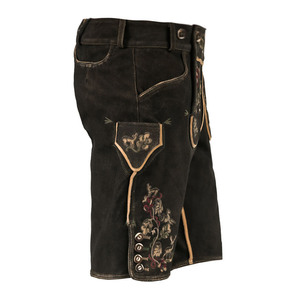 High Street Wear Newest Style <b>Leather</b> Embroidered <b>Shorts</b> Breathable Soft Fabric with Solid Pattern <b>Leather</b> Lederhosen - Product Image 2