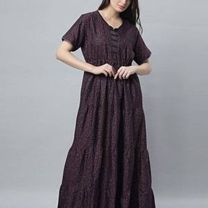 Luxury <b>Women</b> Nighty Satin Feel Smooth Touch Relax Fit Stylish Bedroom Wear Comfortable Night Dress - Product Image 3