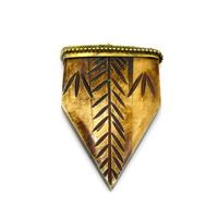 Pendentif artisanal sculpté en corne de bœuf vintage pour enfants, pour collier de bijoux DIY avec apprêts en fil d'argent