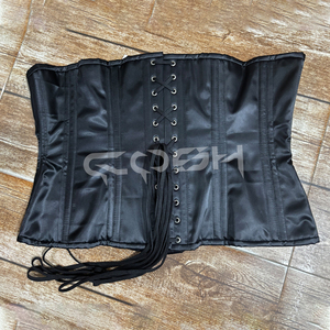 Corsé Gótico al por Mayor, Tallas Grandes, de Satén Negro con Varillas de Acero, Cincher de Cintura con Estampado de Casa Encantada - Product Image 6