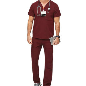 Tenue d'infirmière en satin personnalisée de haute qualité, design à col en V, pour les médecins, les infirmières, les uniformes médicaux d'hôpital pour femmes et hommes, MOQ - Product Image 1